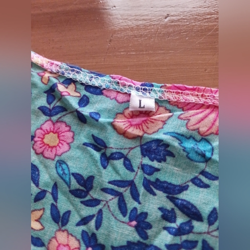 Beautiful Kimono Robe With Tie Waist Womens L Soft Lightweight 3/4 Sleeve Pretty - Picture 3 of 10